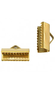 Stainless steel Ribbon ends 13mm - Gold